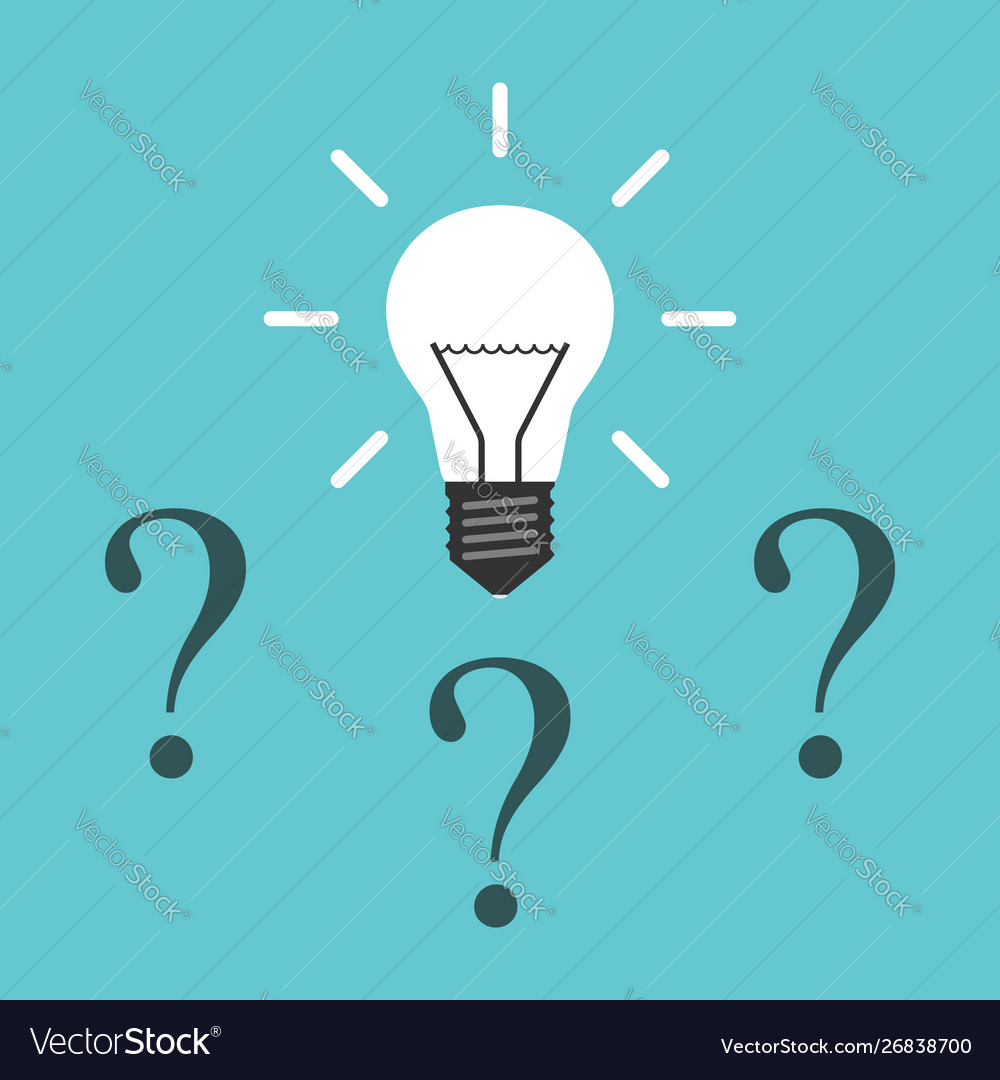 Light bulb question marks