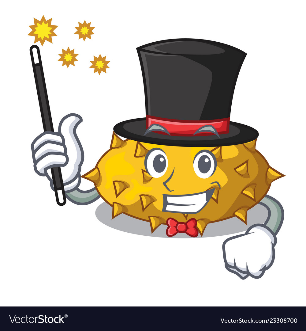 Magician kiwano fruit isolated on a character