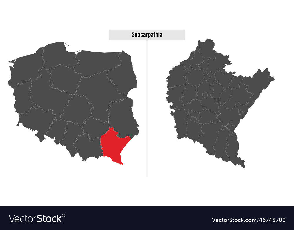 Map of subcarpathia voivodship province poland Vector Image