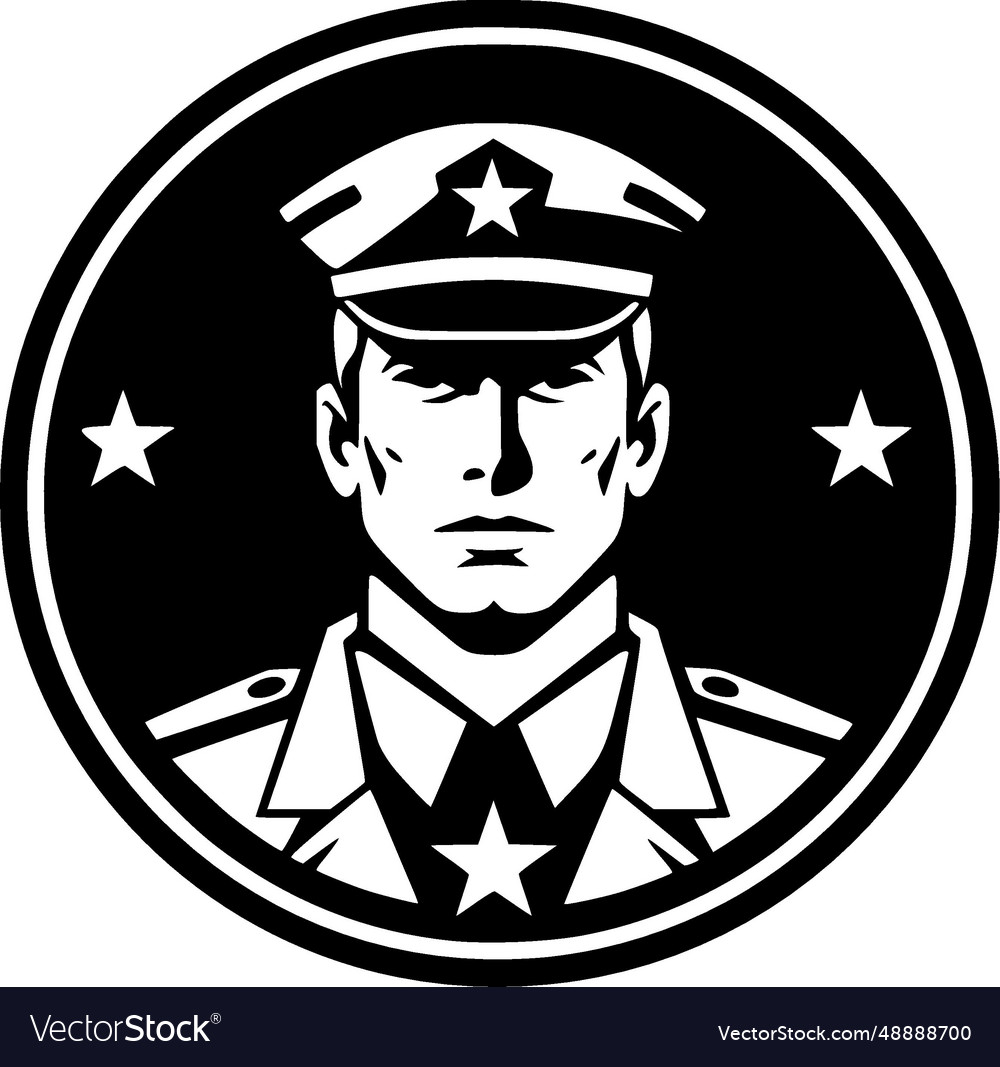 Military - minimalist and flat logo Royalty Free Vector