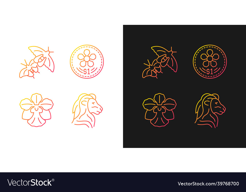 National animal and flower of singapore gradient Vector Image National animal and flower of singapore gradient Vector Image