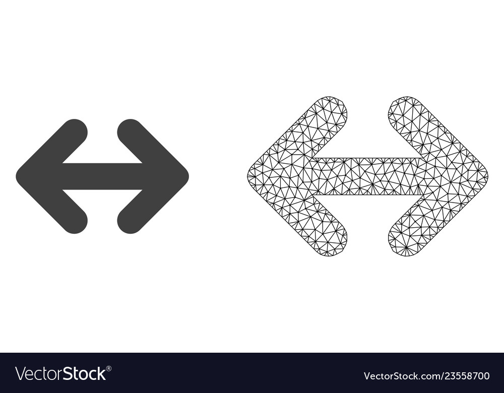 Network mesh exchange arrows horizontally vector image Network mesh exchange arrows horizontally