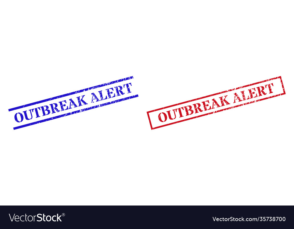 Outbreak Alert Textured Rubber Seal Stamps Vector Image Outbreak Alert Textured Rubber Seal Stamps Vector Image