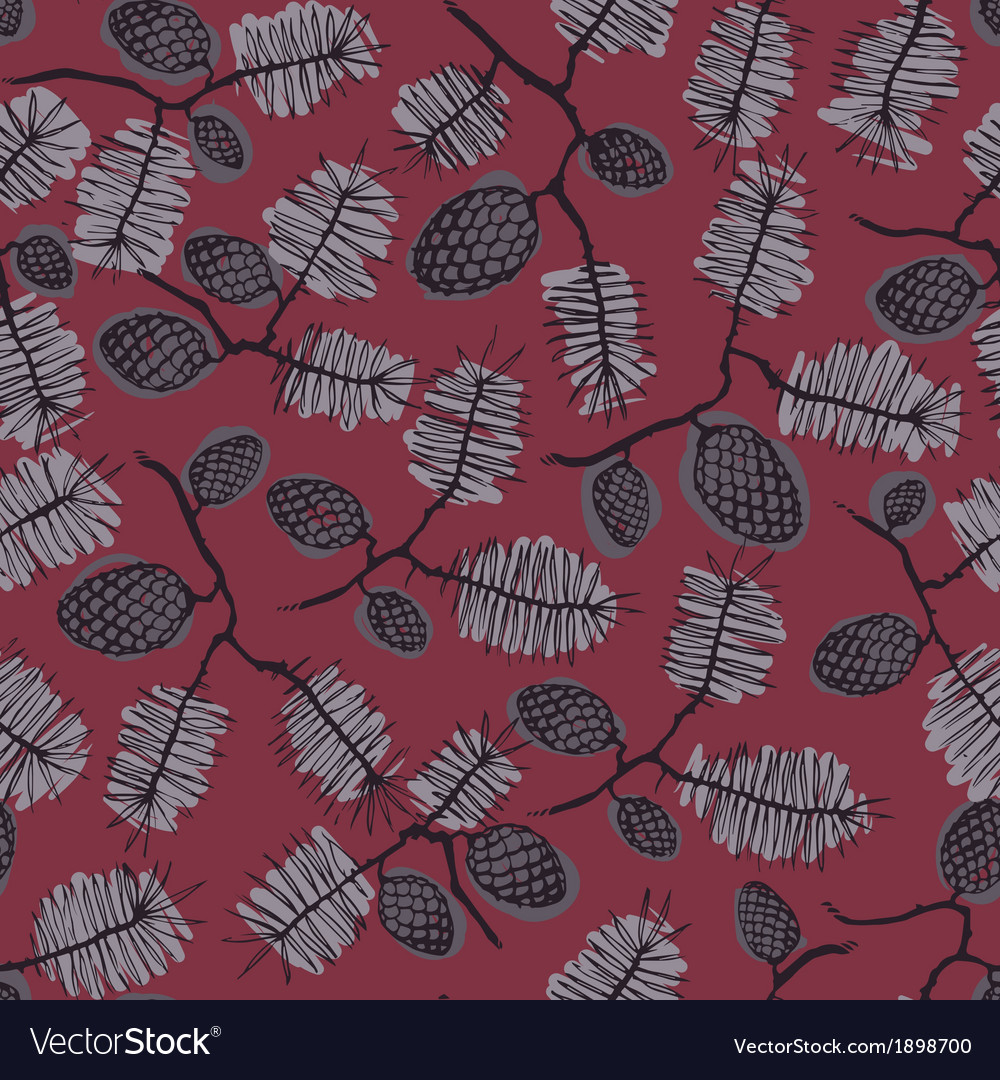 Pattern with fir cone and twig