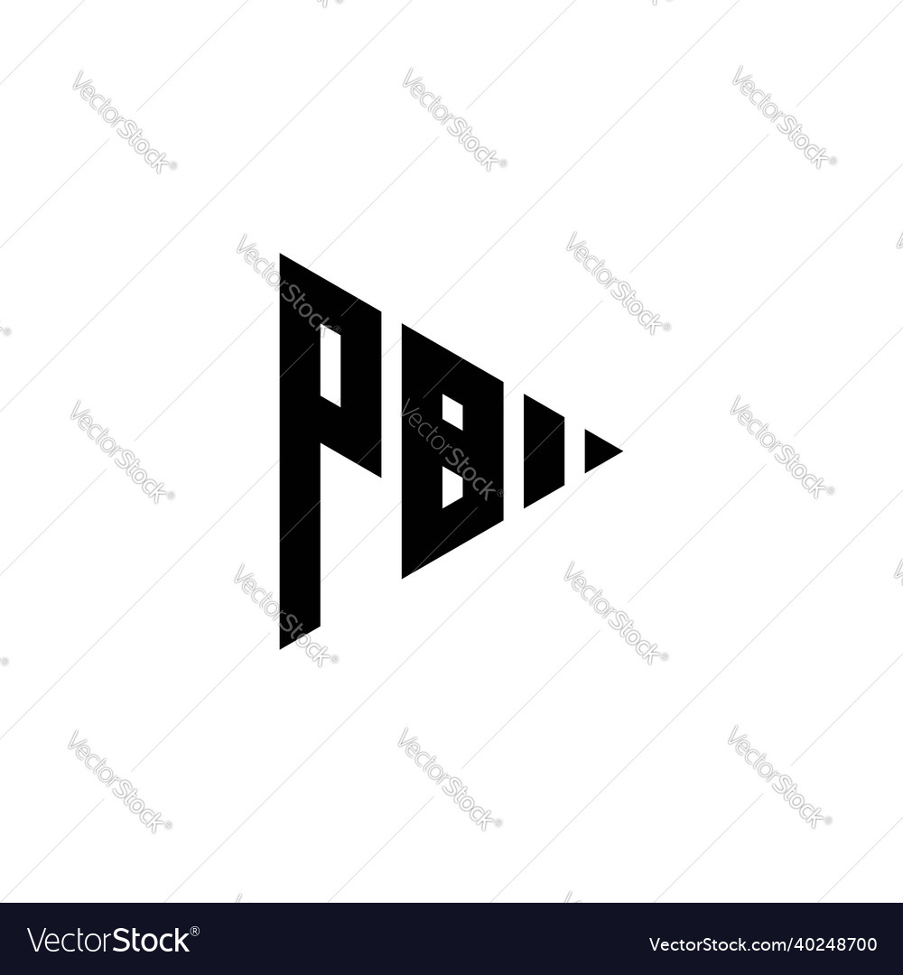 Pb logo monogram triangle shape play button vector image Pb logo monogram triangle shape play button
