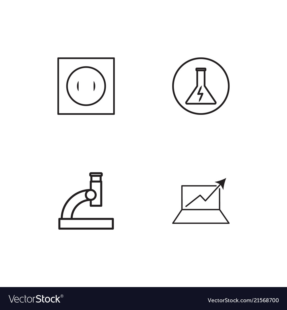 Science linear icons set simple outline