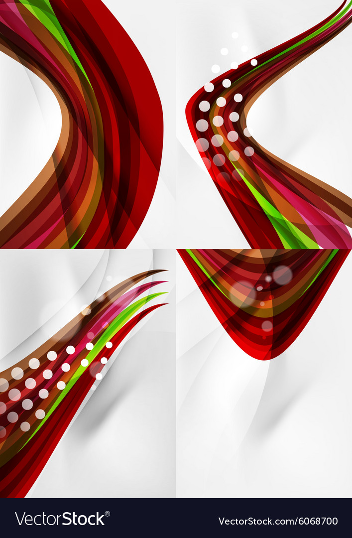 Set abstract backgrounds curve wave lines