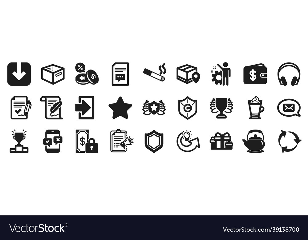 Set of simple icons such as recycle comments vector image Set of simple icons such as recycle comments