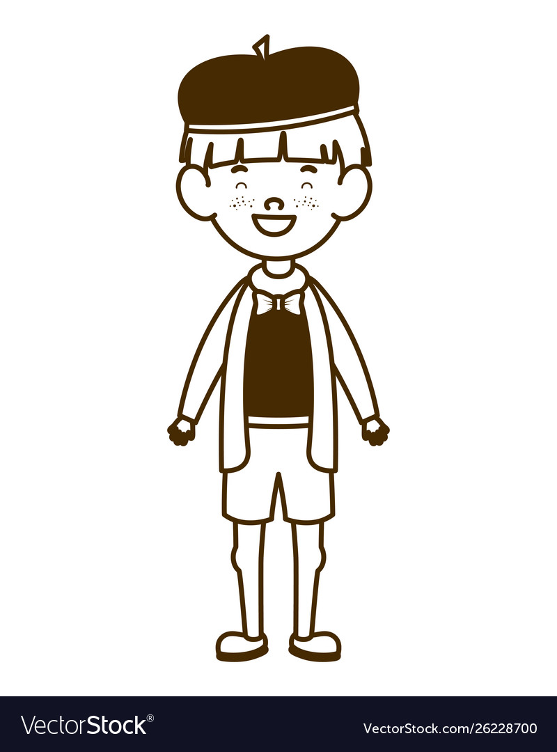 Silhouette student boy standing on white Vector Image Silhouette student boy standing on white