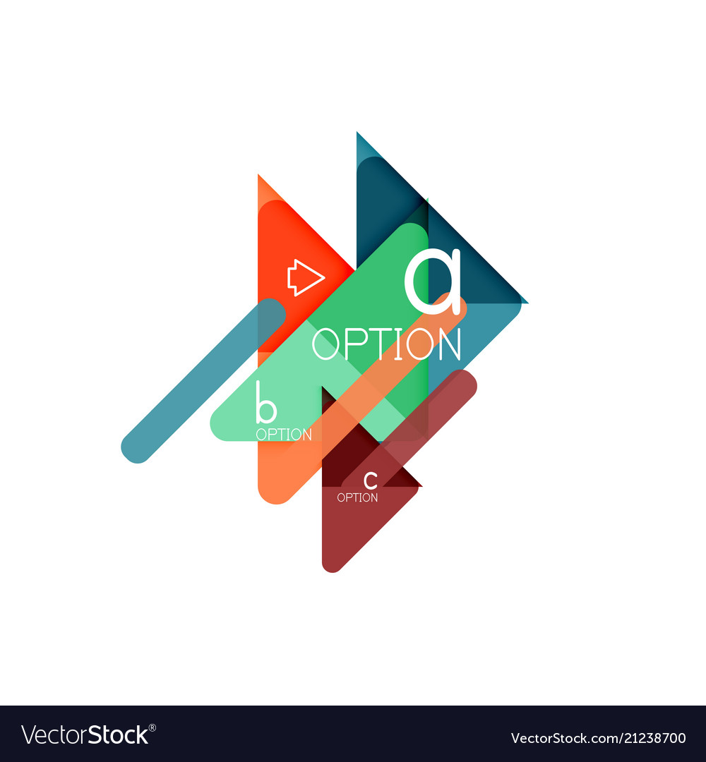 Triangle data visualization design option vector image Triangle data visualization design option