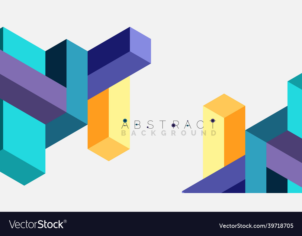 Abstract background 3d cubes cubic elements vector image Abstract background 3d cubes cubic elements