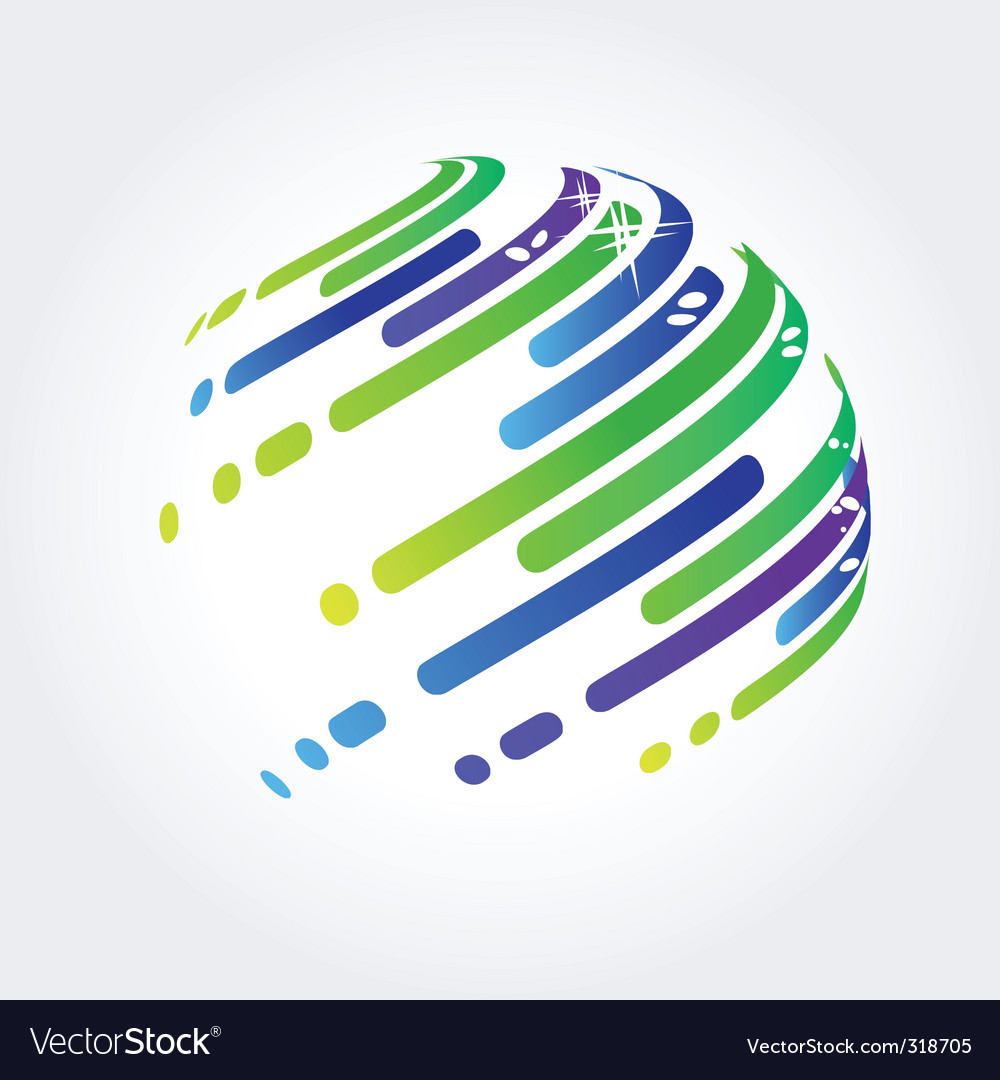 Abstract ball made stripes Royalty Free Vector Image