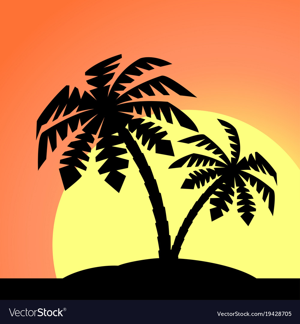 An island with a palm tree