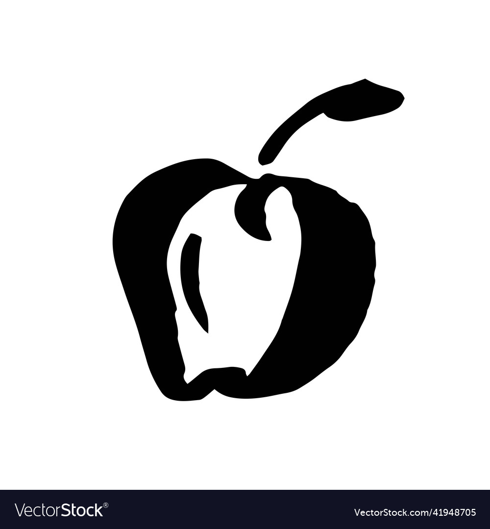 Apple sketch icon isolated on background vector image Apple sketch icon isolated on background
