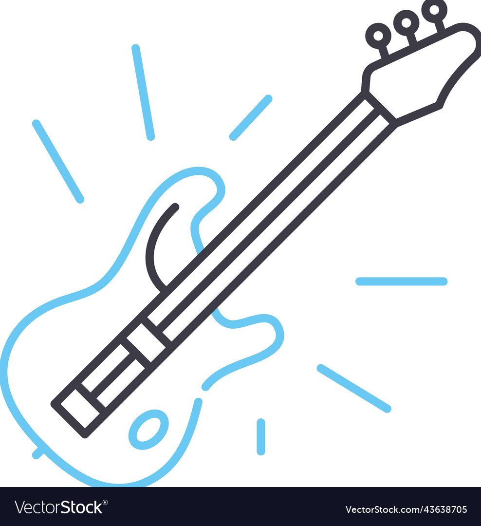 Bass guitar line icon outline symbol