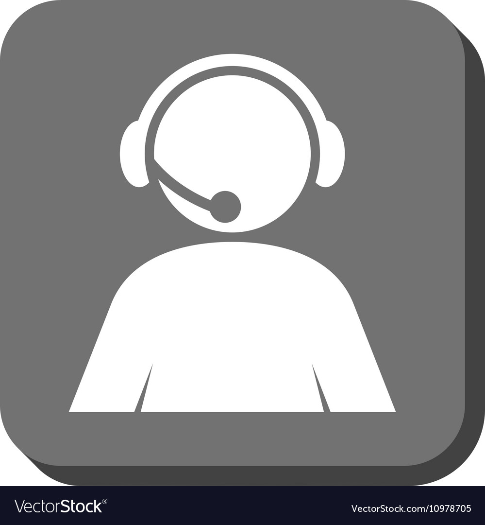 Call Center Operator Rounded Square Icon Vector Image