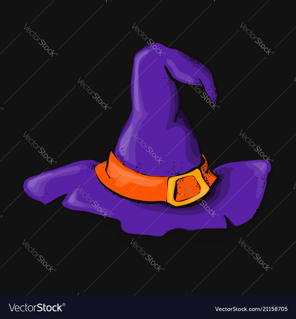 Cartoon witch s hat in the style of halloween Vector Image