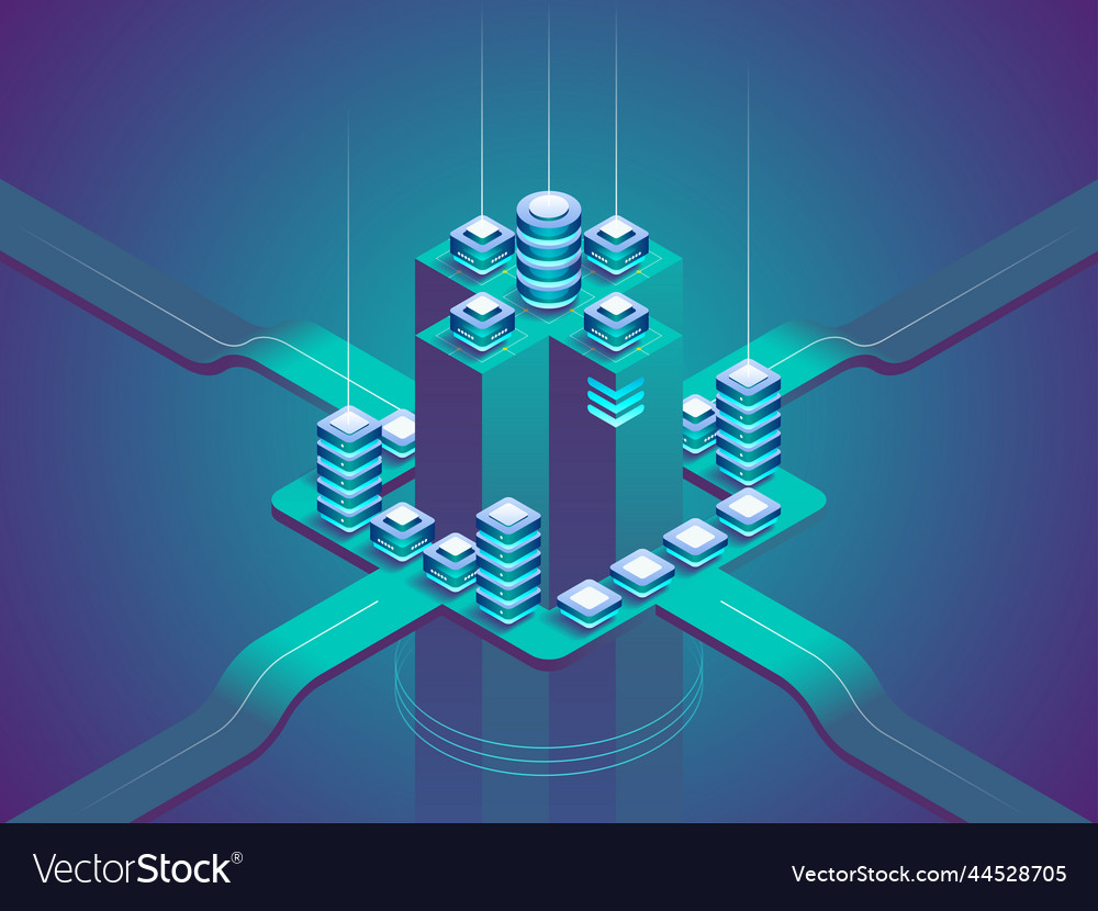 Concept of big data processing vector image Concept of big data processing