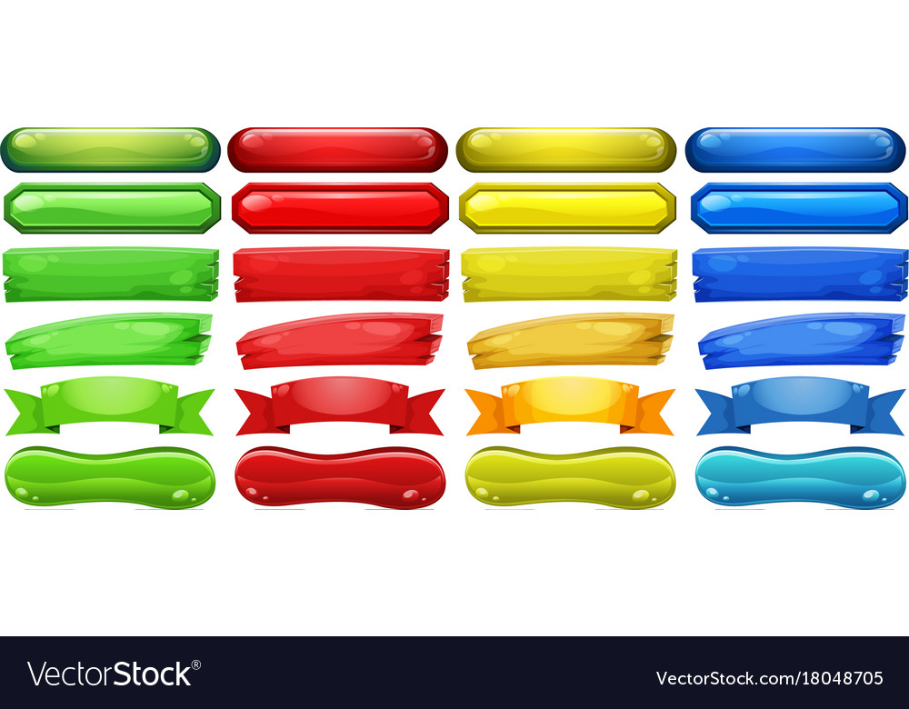 Different design of buttons in four colors