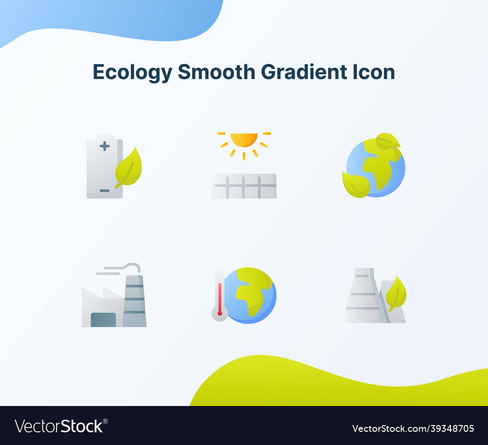 Ecology flat icon collection package white