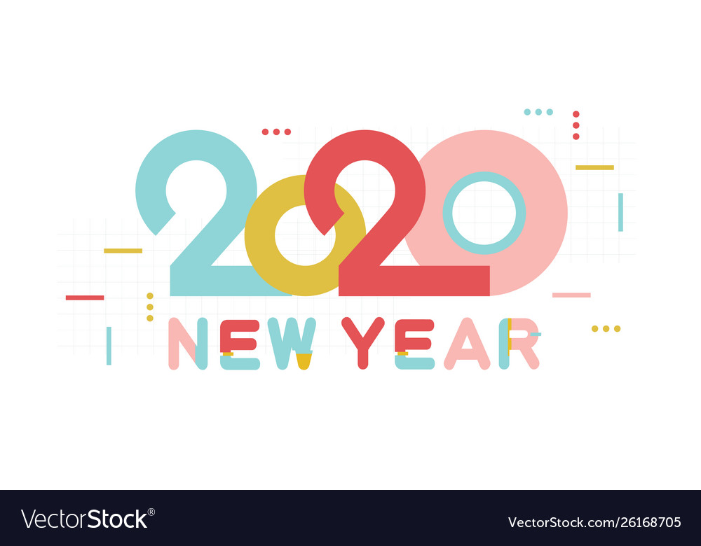 Happy New Year 2020 Numbers & Text