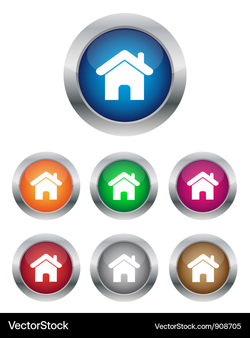 Home buttons Royalty Free Vector Image - VectorStock