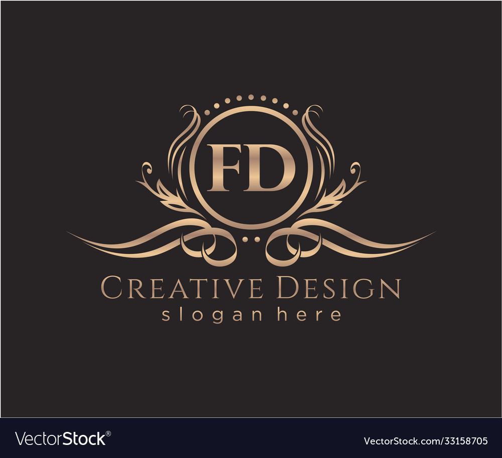 Original fd beauty monogram und elegantes logo design