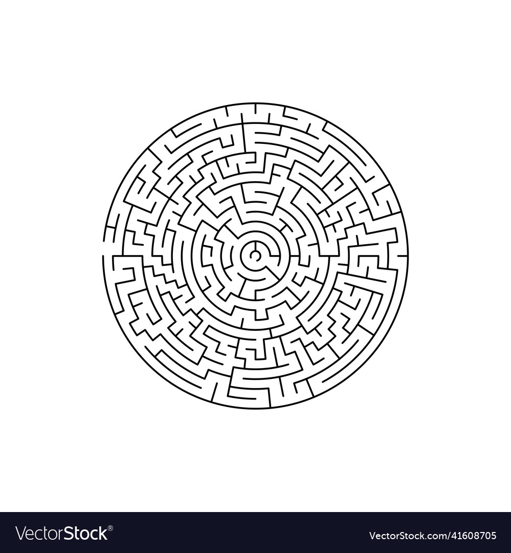 Labyrinth with entrance and exit round maze game Vector Image Labyrinth with entrance and exit round maze game