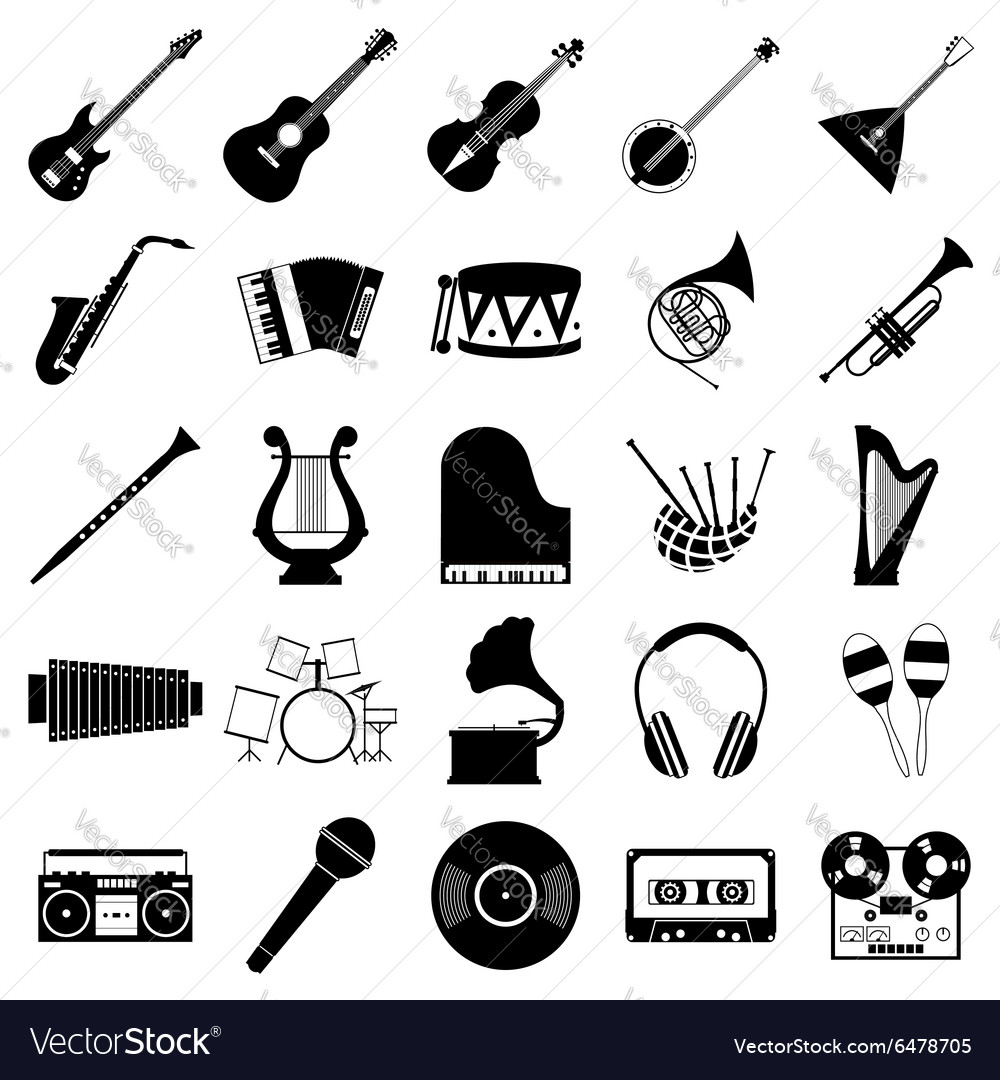 Music Icons Set Royalty Free Vector Image - Vectorstock