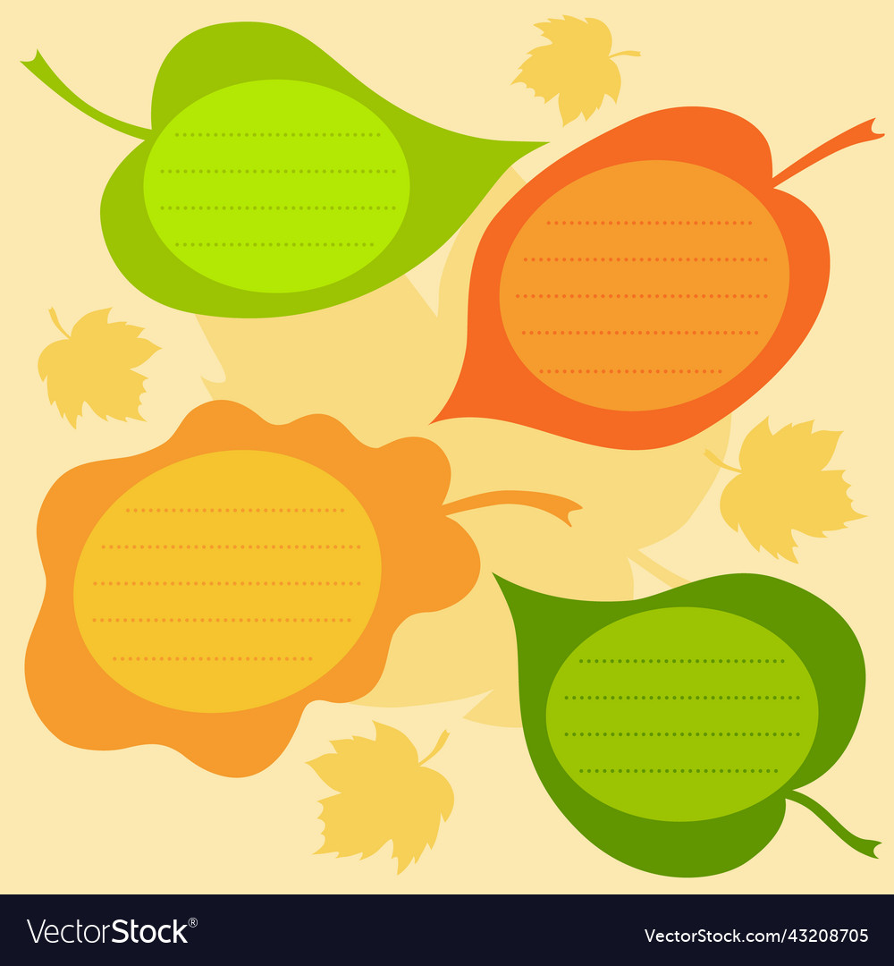 Set of autumn text frames in the form leaves Vector Image Set of autumn text frames in the form leaves