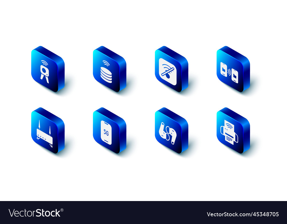 Set smart data server no wi-fi wireless internet Vector Image Set smart data server no wi-fi wireless internet