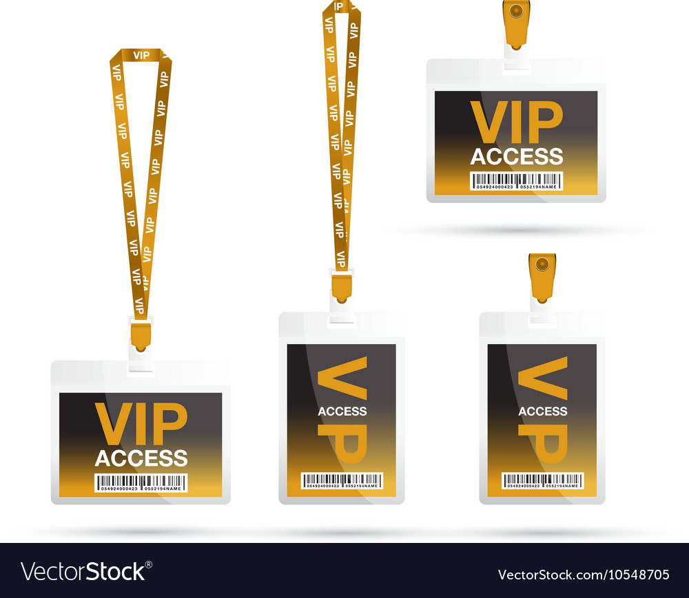 Vip access lanyards Royalty Free Vector Image - VectorStock