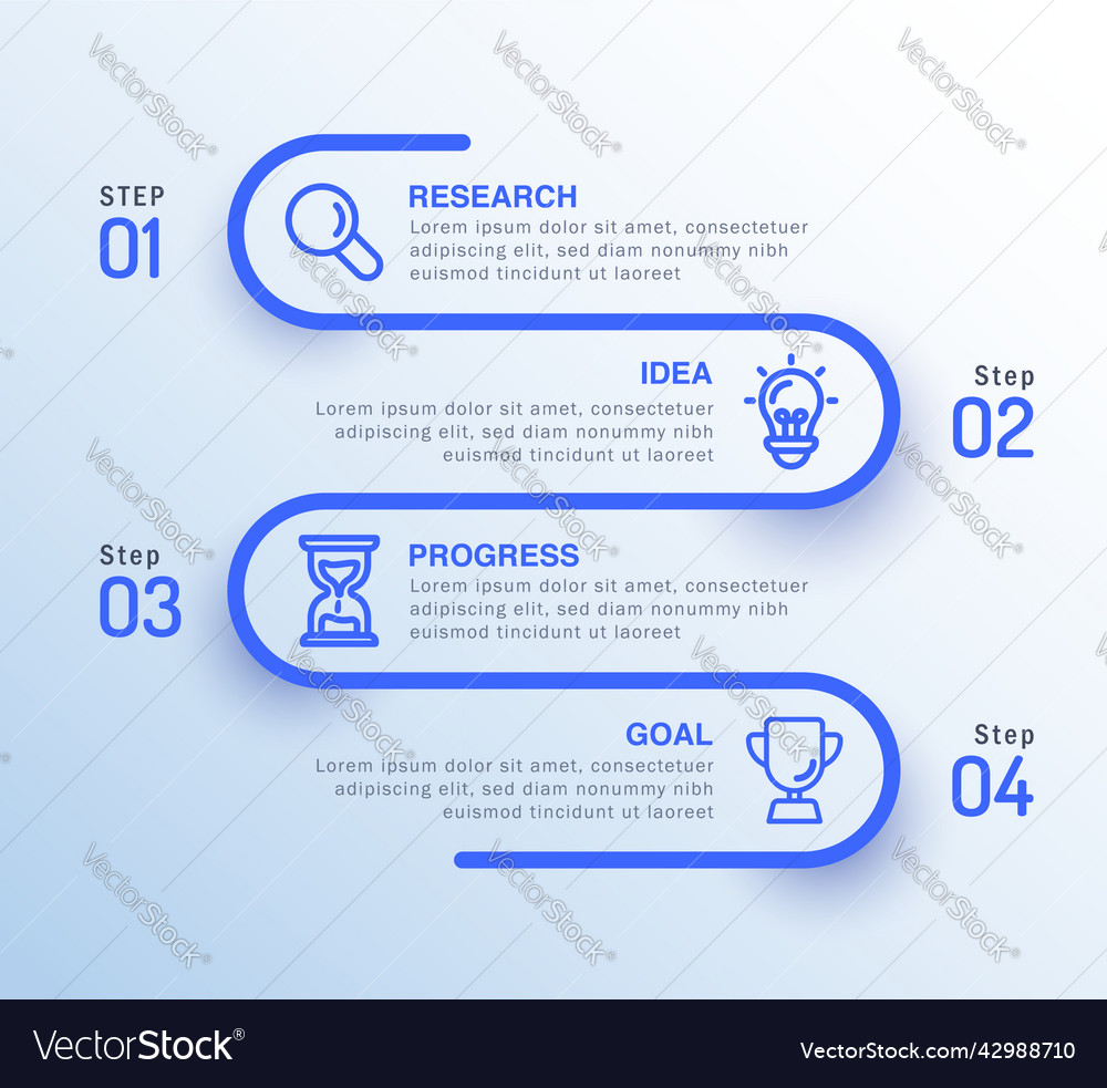 4 step infographic goal layout template design