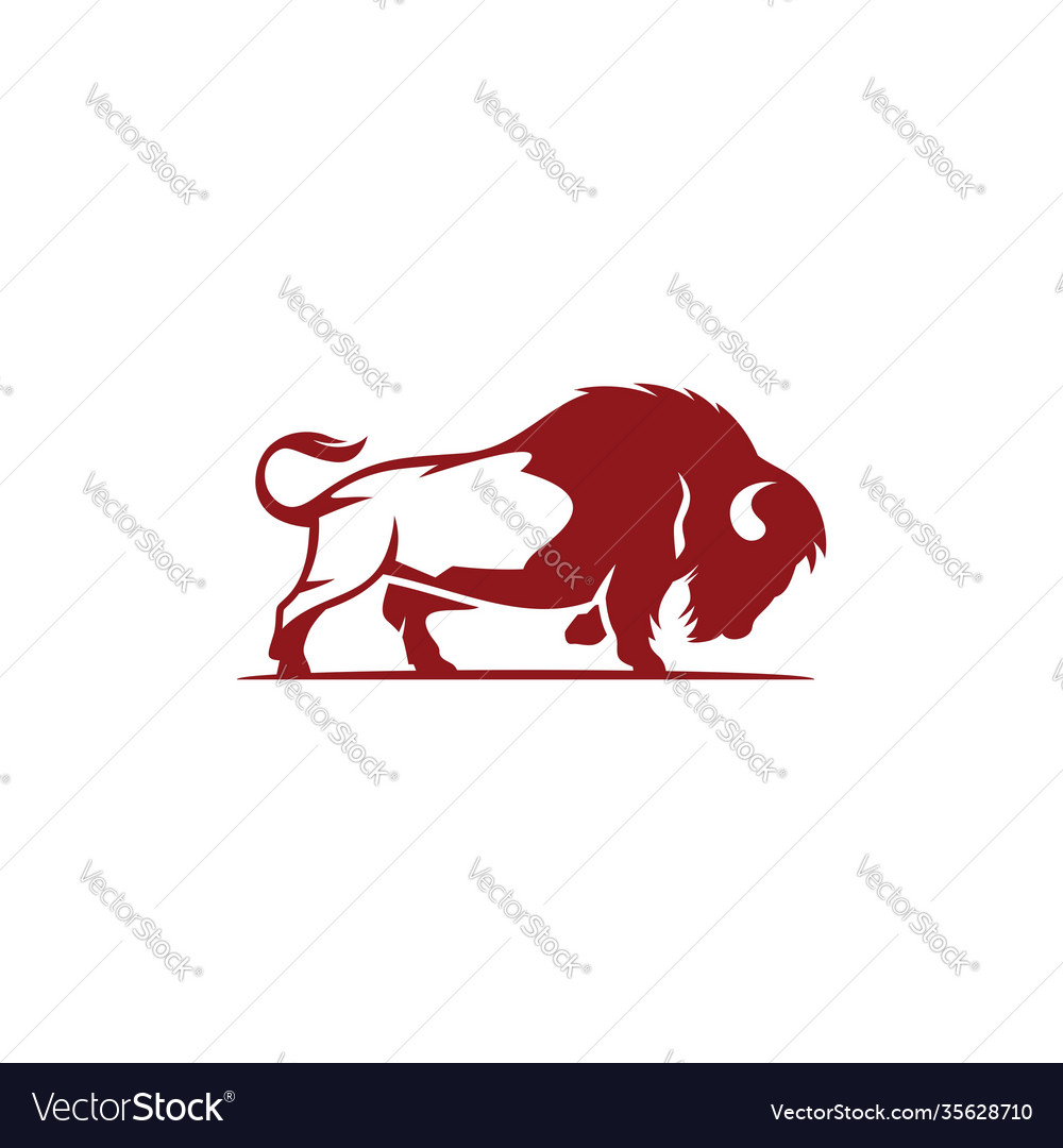 Bison logo design template