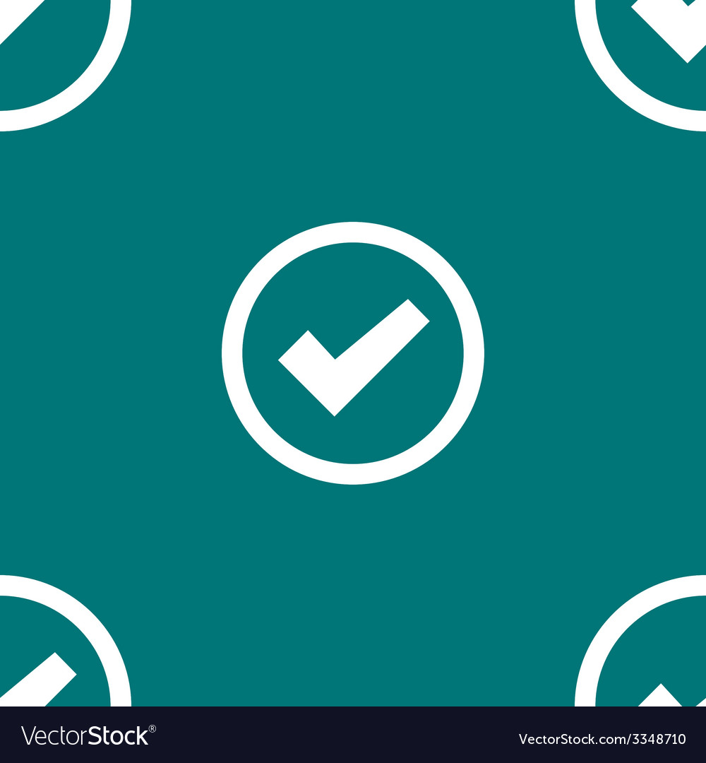 Check mark web icon flat design seamless pattern