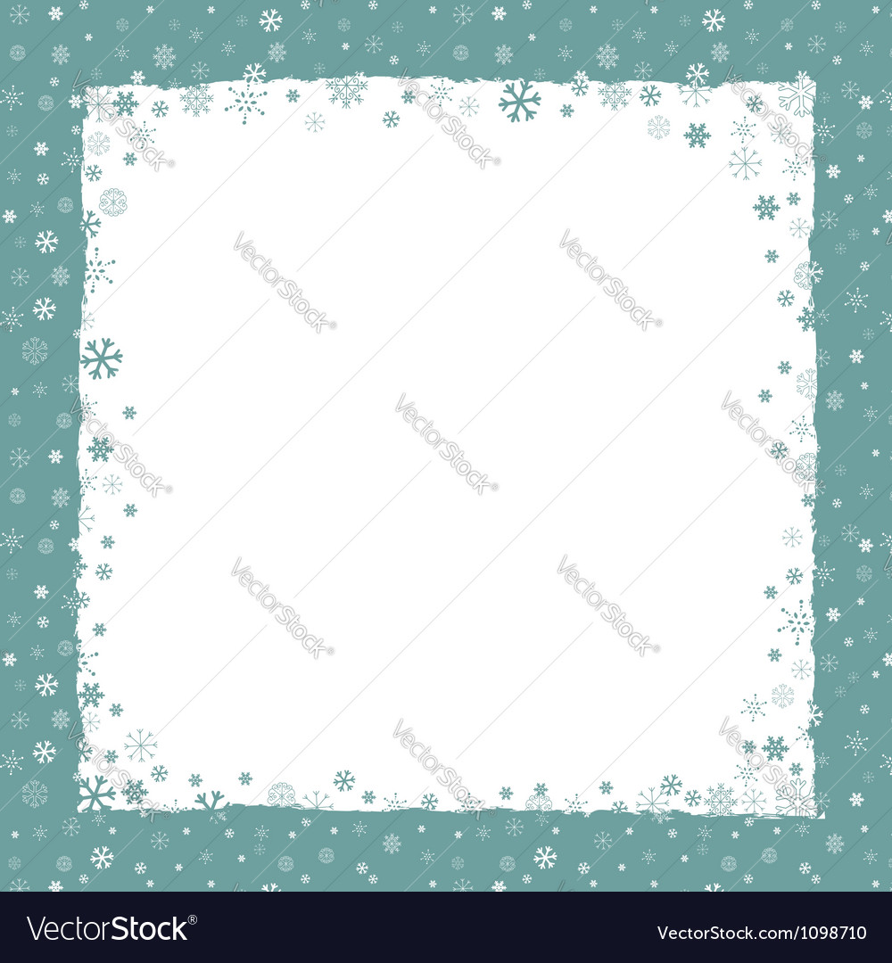 Christmas background with snowflakes border Vector Image