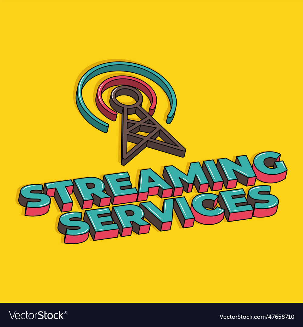 Colored streaming services concept template