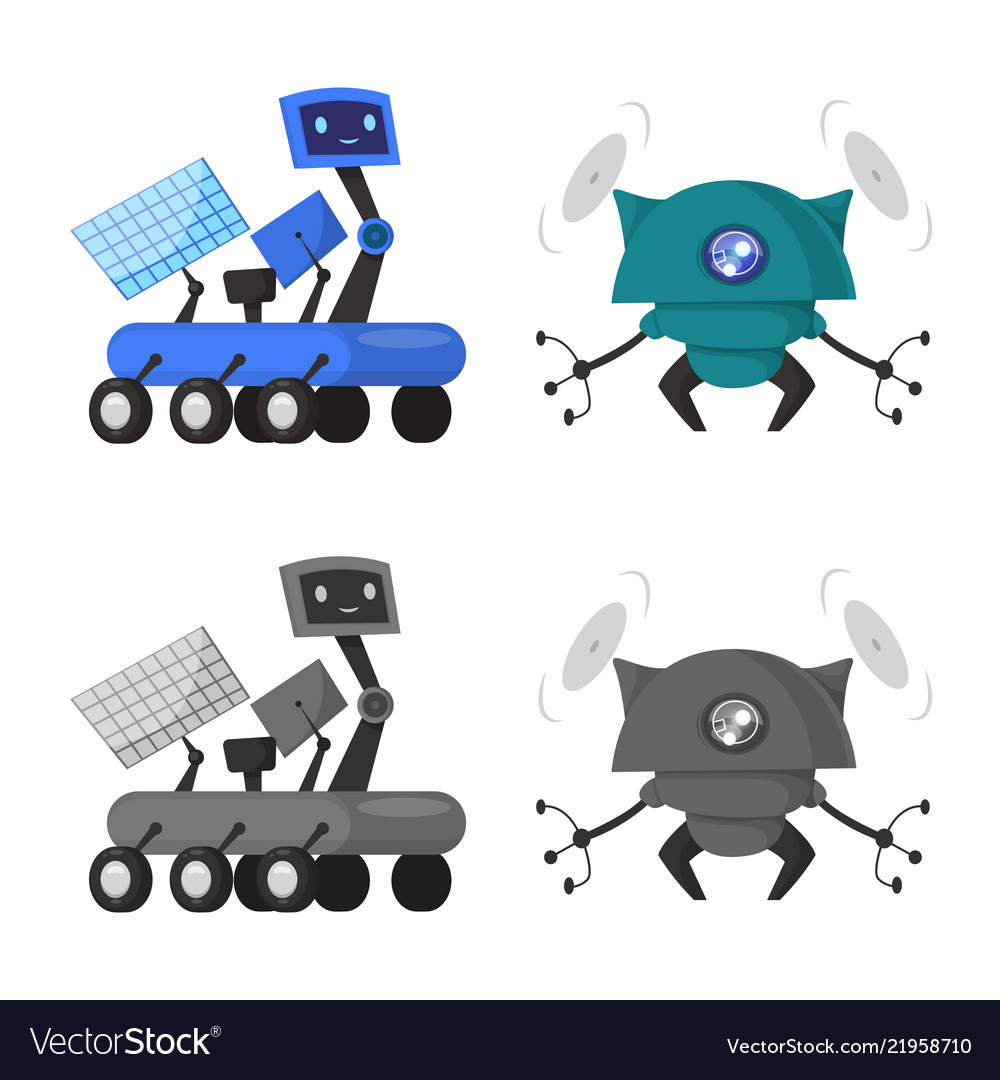 Design of robot and factory icon