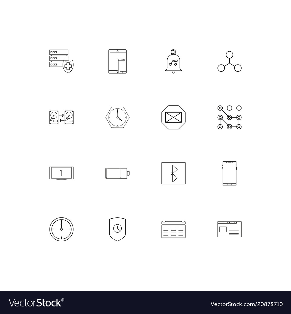 Devices linear thin icons set outlined simple