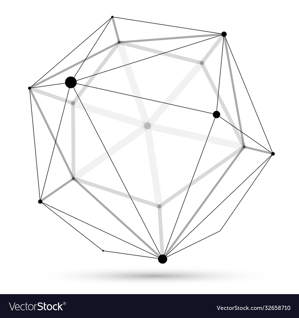 Dimensional lattice sphere abstraction 3d Vector Image Dimensional lattice sphere abstraction 3d