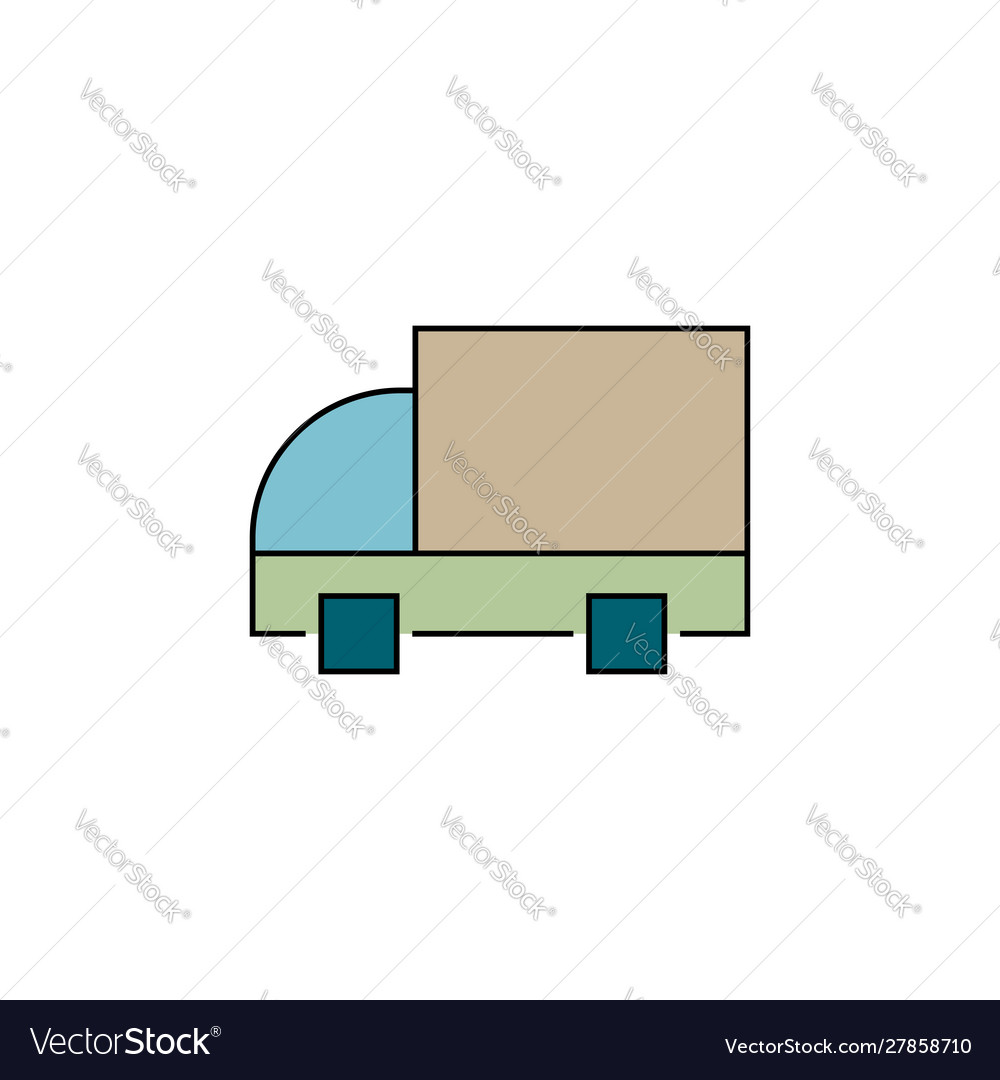 Fast delivery truck icon car template vector image Fast delivery truck icon car template