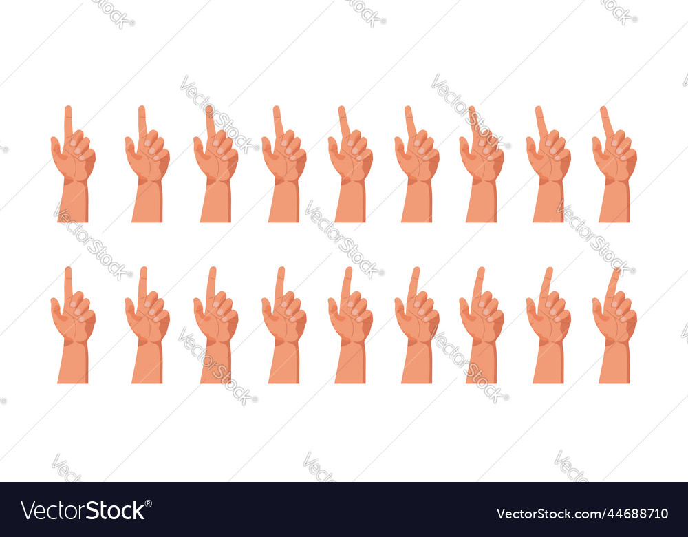 Finger wagging movement phases for animation Vector Image