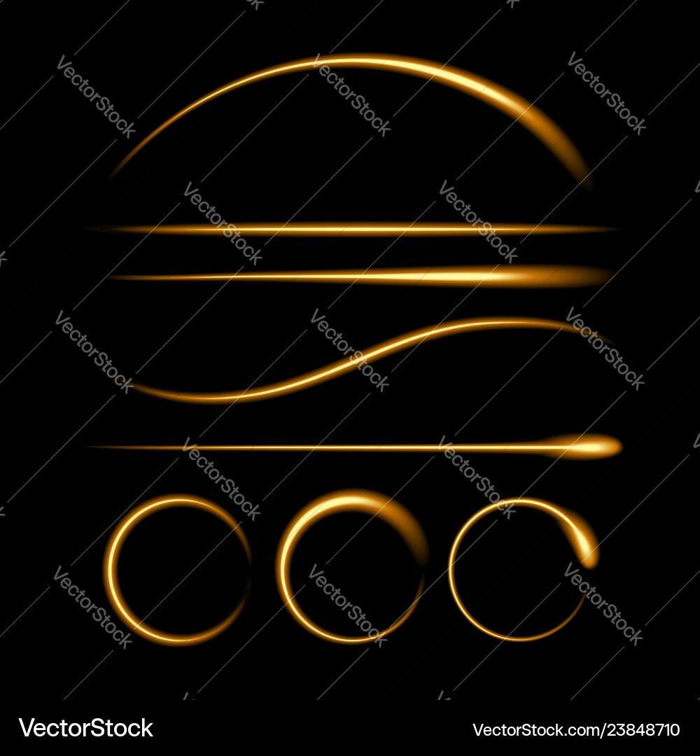 Glowing light effect set Royalty Free Vector Image