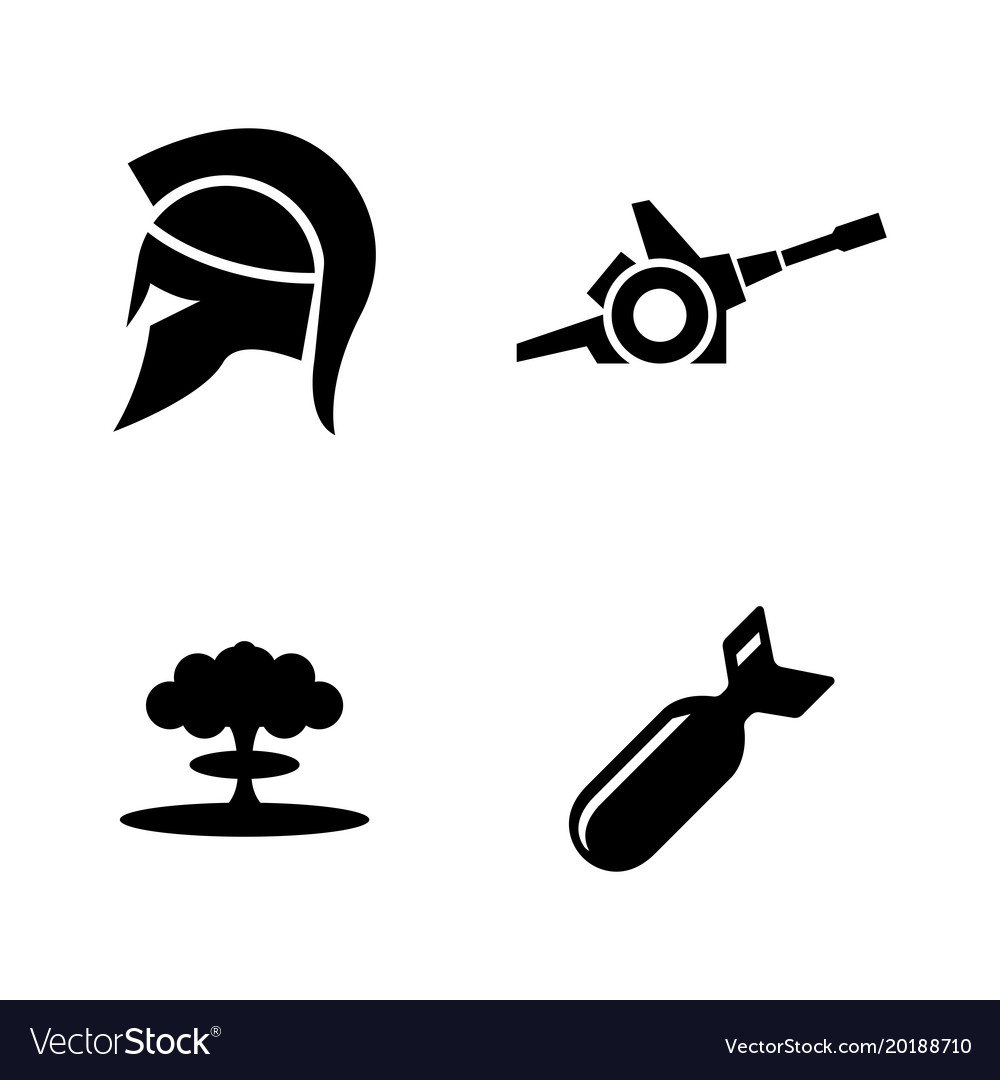 Military and war simple related icons