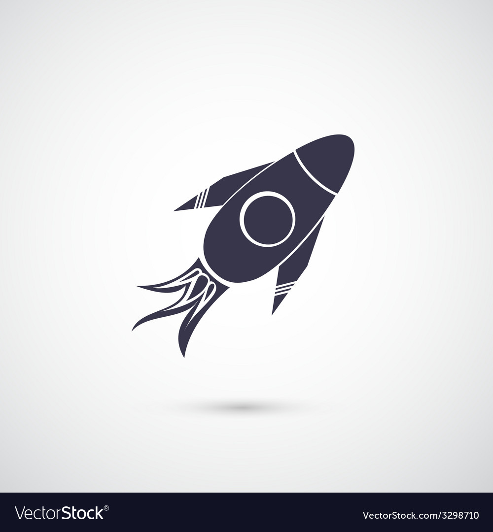 Rocket icon isolated on background
