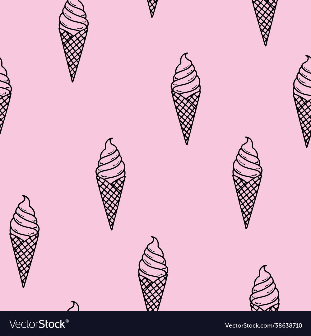 Seamless pattern linear ice cream in an elegant vector image Seamless pattern linear ice cream in an elegant