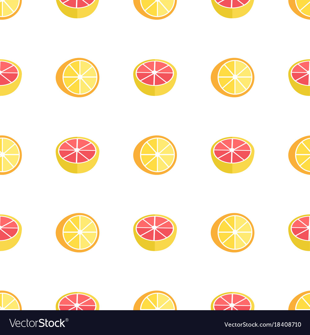 Seamless pattern with oranges and grapefruits