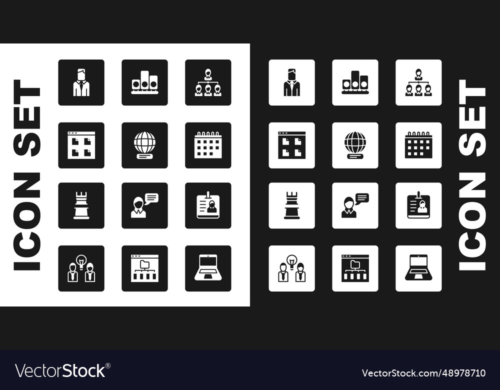 Set hierarchy organogram chart worldwide browser vector image Set hierarchy organogram chart worldwide browser