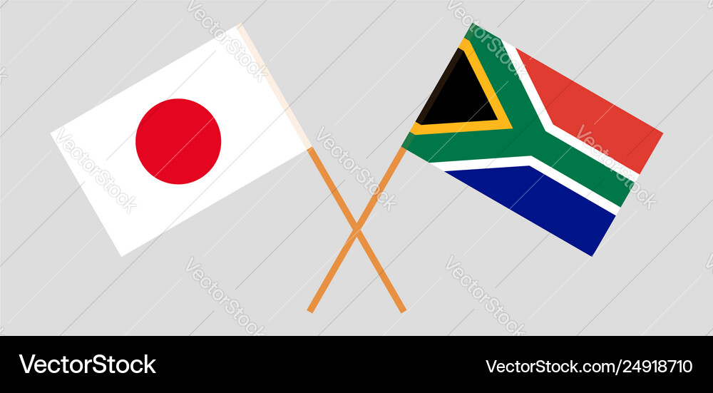 South african and japanese flags Royalty Free Vector Image