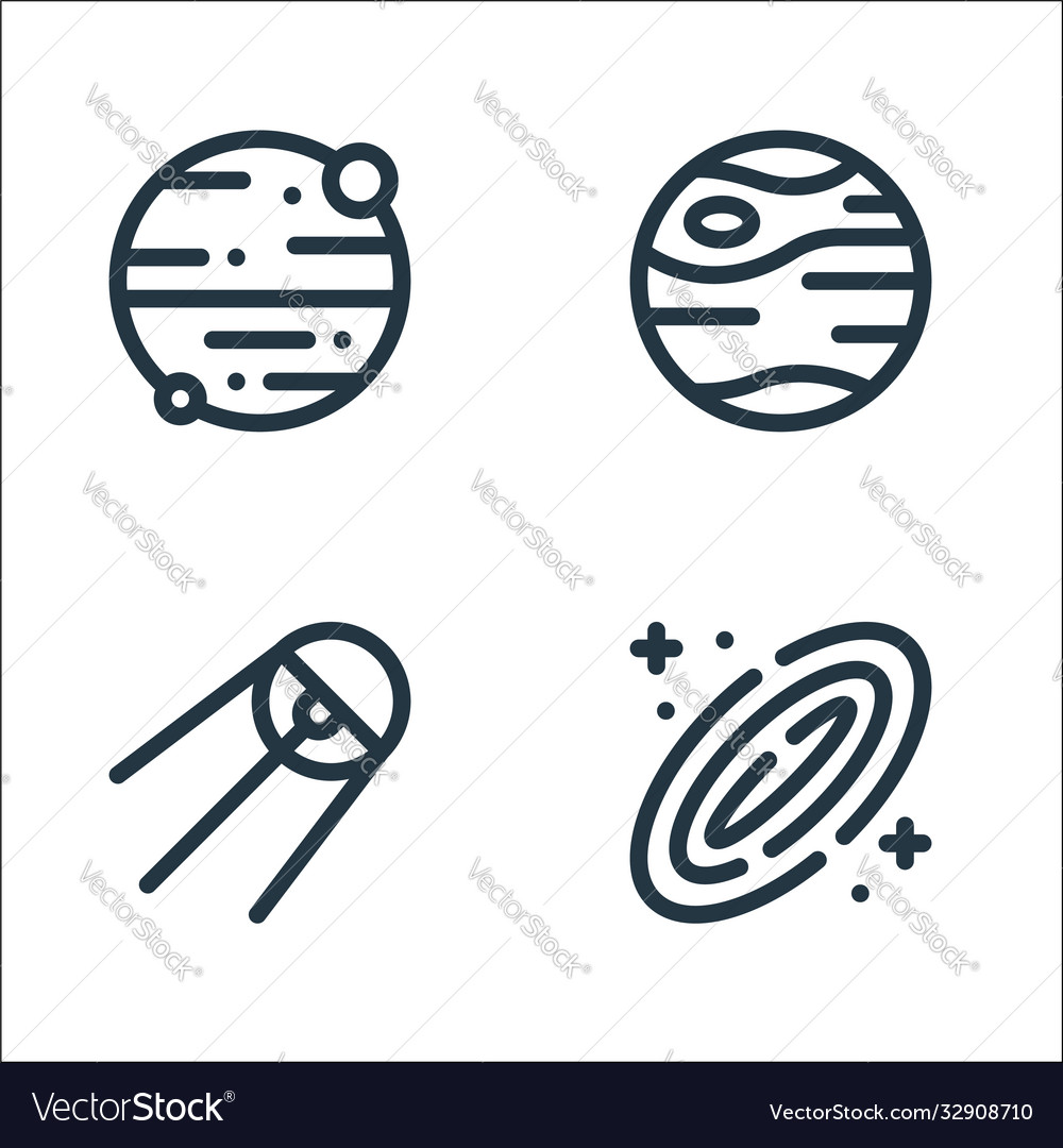 Space line icons linear set quality Vector Image Space line icons linear set quality